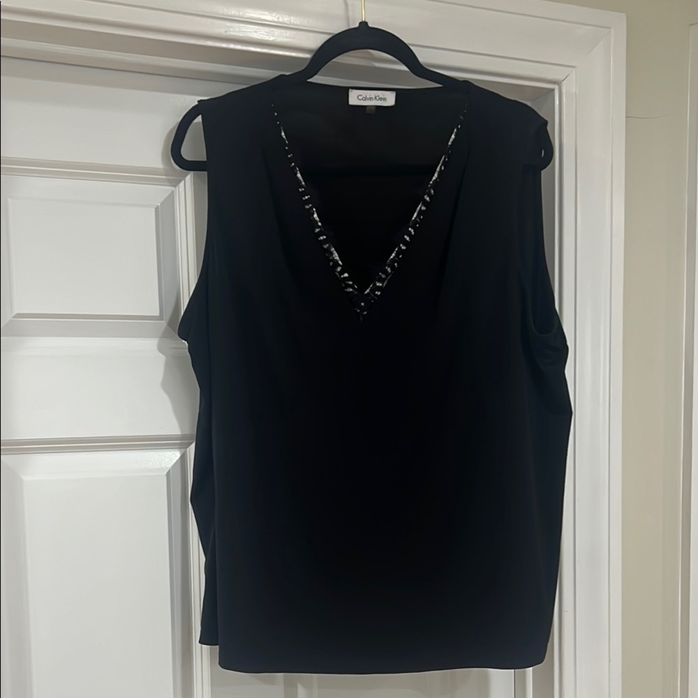 Calvin Klein Women's Black Sleeveless Top